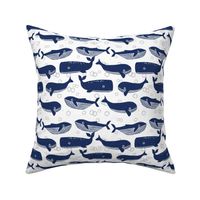 whales // whale ocean animals stamps block print kids baby cute