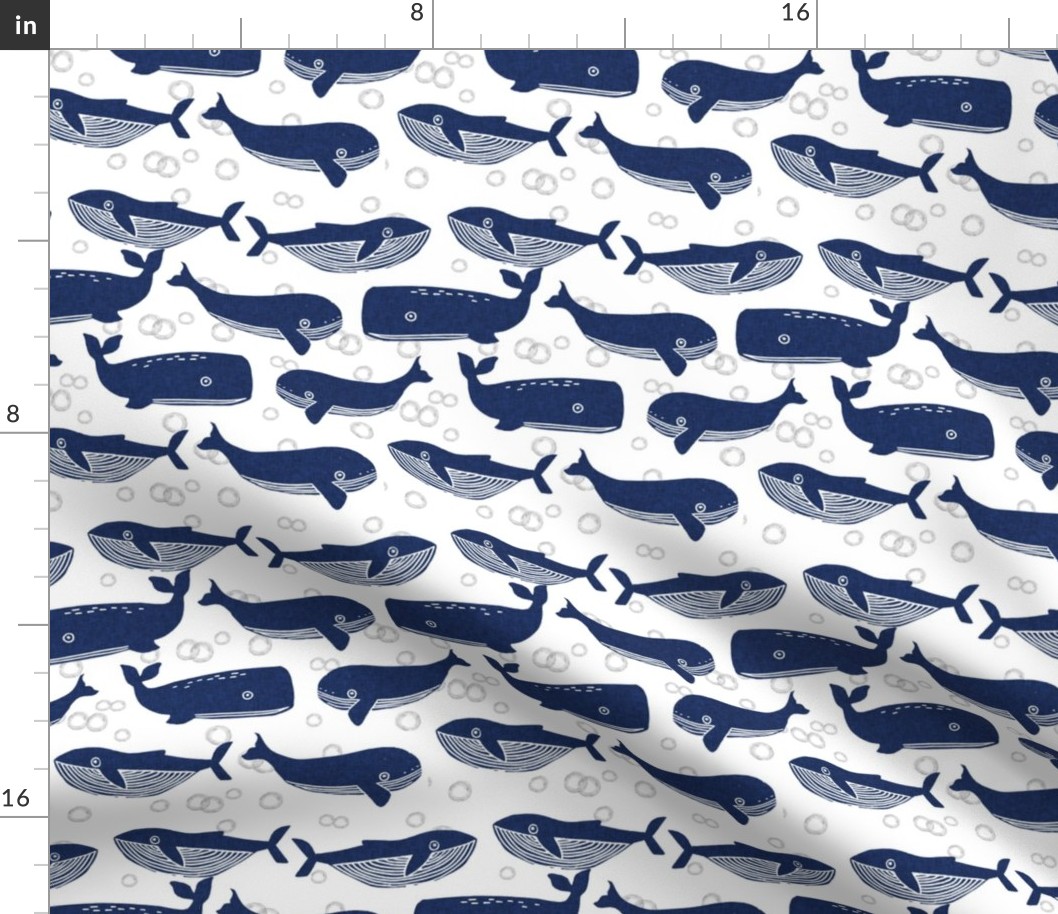 whales // whale ocean animals stamps block print kids baby cute