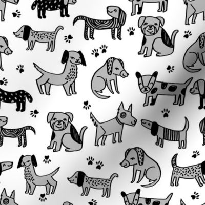 dogs // dog grey kids cute illustration pet dog baby