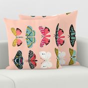 tea towel // moths lepidoptery butterflies cute girls pink vintage botanicals