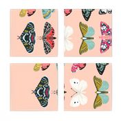 tea towel // moths lepidoptery butterflies cute girls pink vintage botanicals