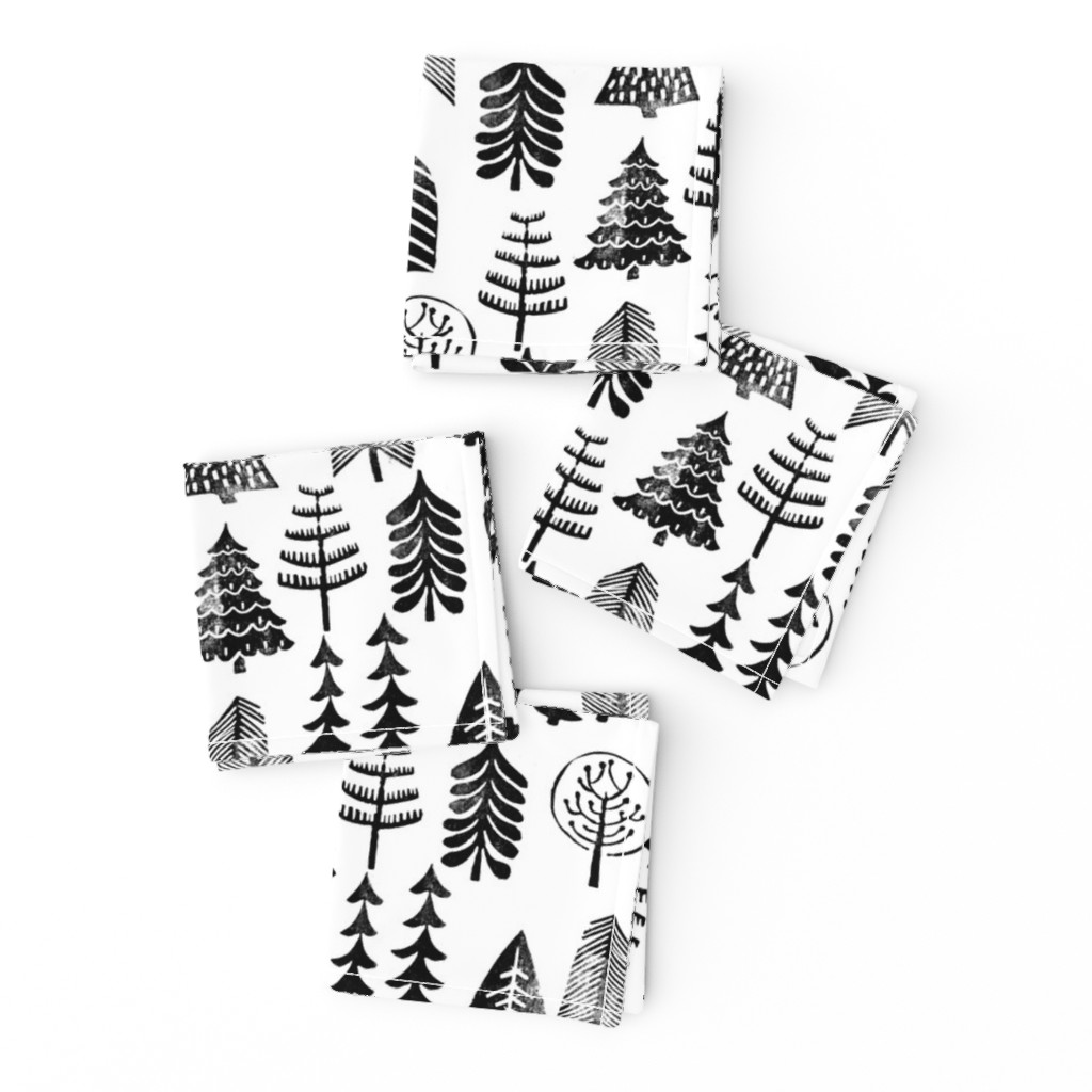 christmas trees // black and white christmas trees forest woodland kids baby nursery