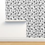 christmas trees // black and white christmas trees forest woodland kids baby nursery