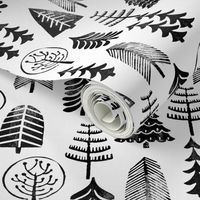 christmas trees // black and white christmas trees forest woodland kids baby nursery