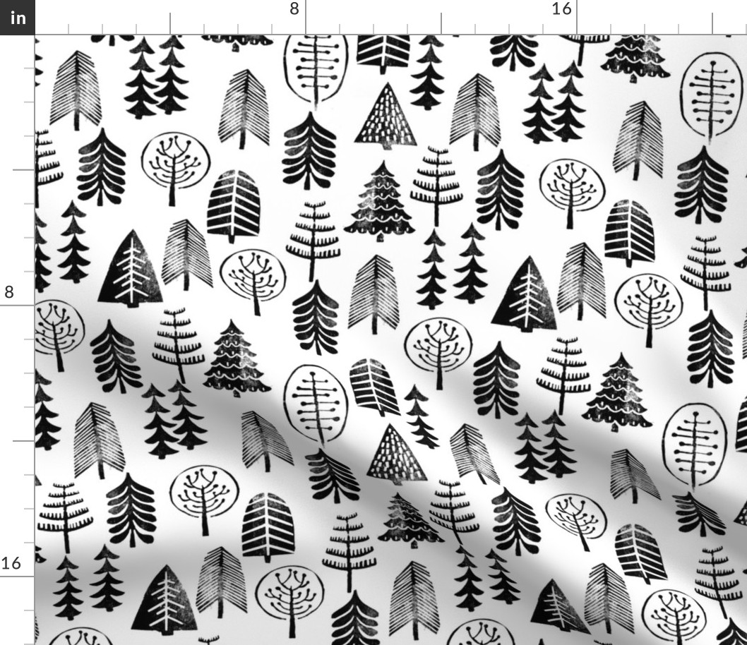 christmas trees // black and white christmas trees forest woodland kids baby nursery