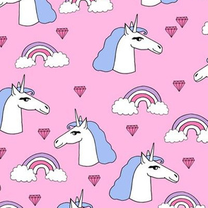 unicorn // pink and purple girly jewel rainbows cute girls design