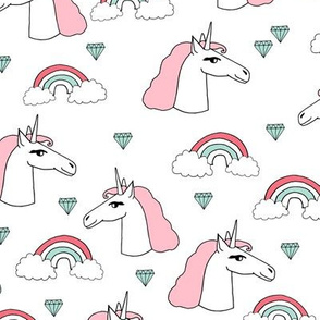 unicorn // pink and mint rainbows pink and mint unicorns white girls