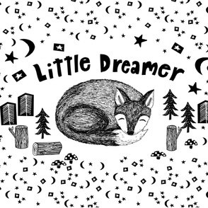 little dreamer minky blanket // black and white kids baby nursery fox blanket for baby crib cute babies