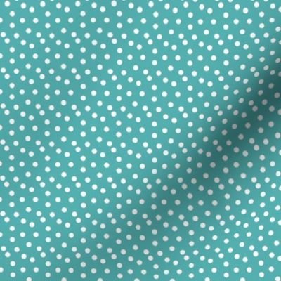 dots //   aqua turquoise dots spots white cute baby nursery 