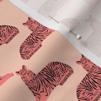 tiger // coral peach pink tigers safari animals girls kids baby 