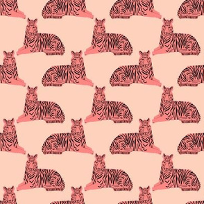 tiger // coral peach pink tigers safari animals girls kids baby 