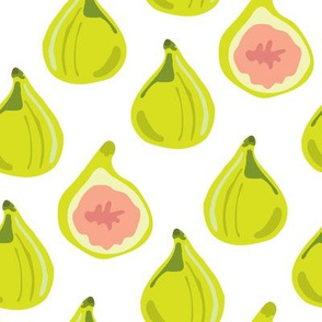 Fig Summer Fruit Food Leaf Leaves Lime Green Peach_Miss Chiff Designs