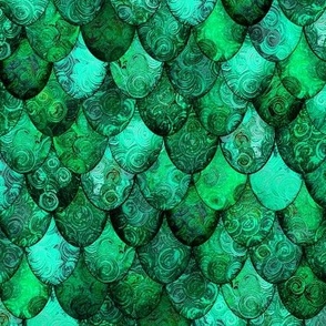 Dragon Scales for the Irish Dragon, in greens, by Su_G_©SuSchaefer