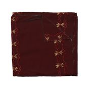 Cutlery border print (maroon)