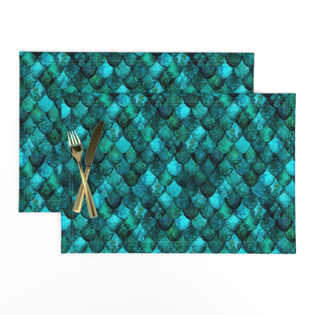 Dark Teal Mermaid or Dragon Scales, after Fabergé, by Su_G_©SuSchaefer