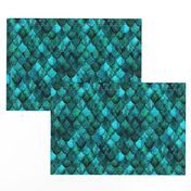 Dark Teal Mermaid or Dragon Scales, after Fabergé, by Su_G_©SuSchaefer