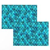 Aqua + Turquoise Mermaid or Dragon Scales by Su_G_©SuSchaefer