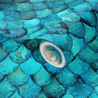 Aqua + Turquoise Mermaid or Dragon Scales by Su_G_©SuSchaefer