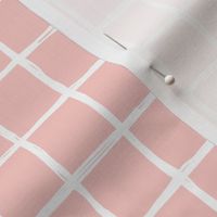 Abstract geometric peach pink square checkered stripe trend pattern grid