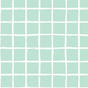 Abstract geometric mint square checkered stripe trend pattern grid