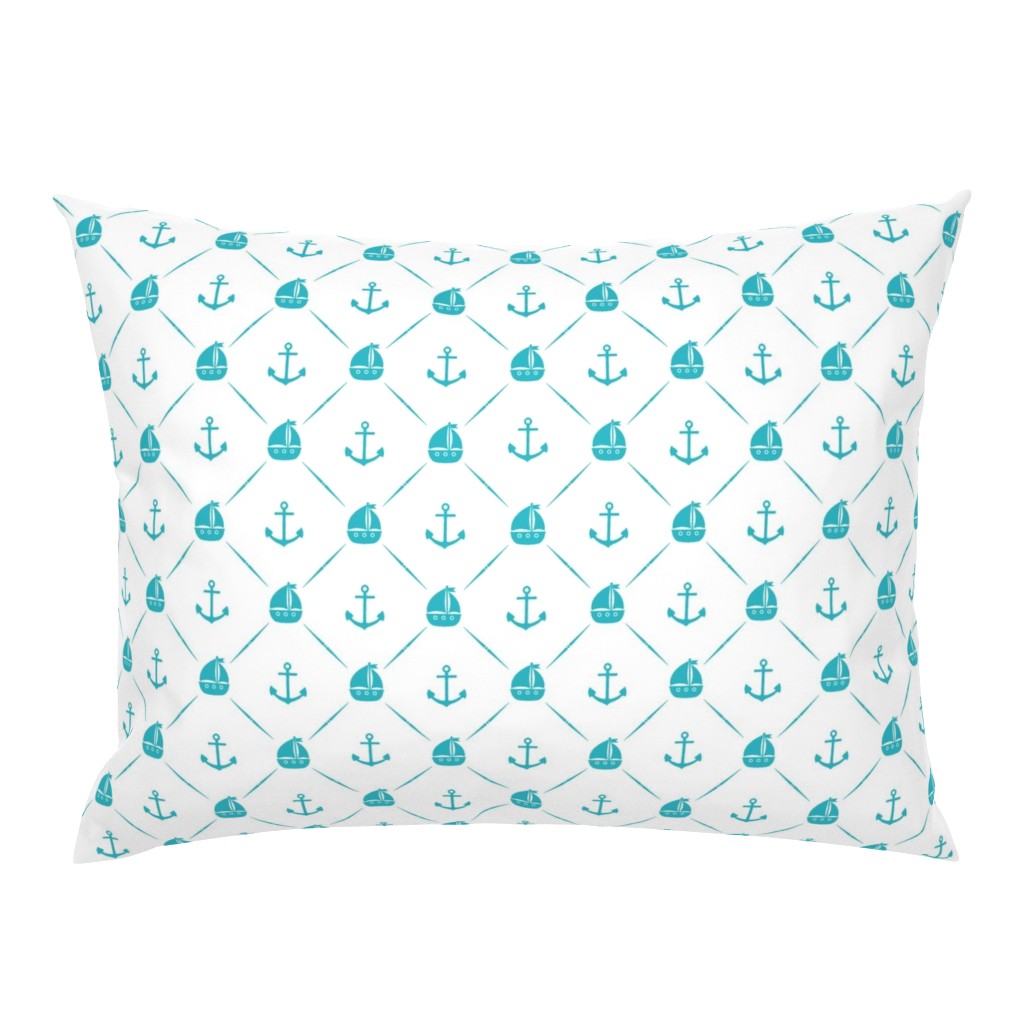 Teal Anchors & Sailboats 