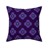 purple geometric  floral // indigo // violet //  Geometric Poppy 