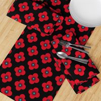  1960s Red Poppy Geometric  floral Drama Queen