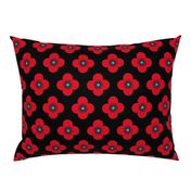  1960s Red Poppy Geometric  floral Drama Queen