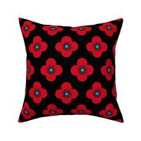  1960s Red Poppy Geometric  floral Drama Queen
