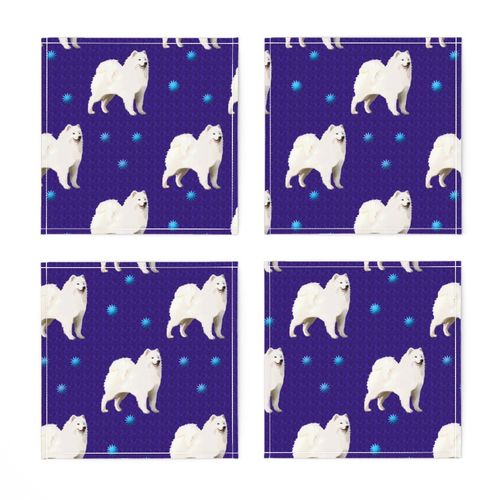 Samoyed Purple Field with Stars