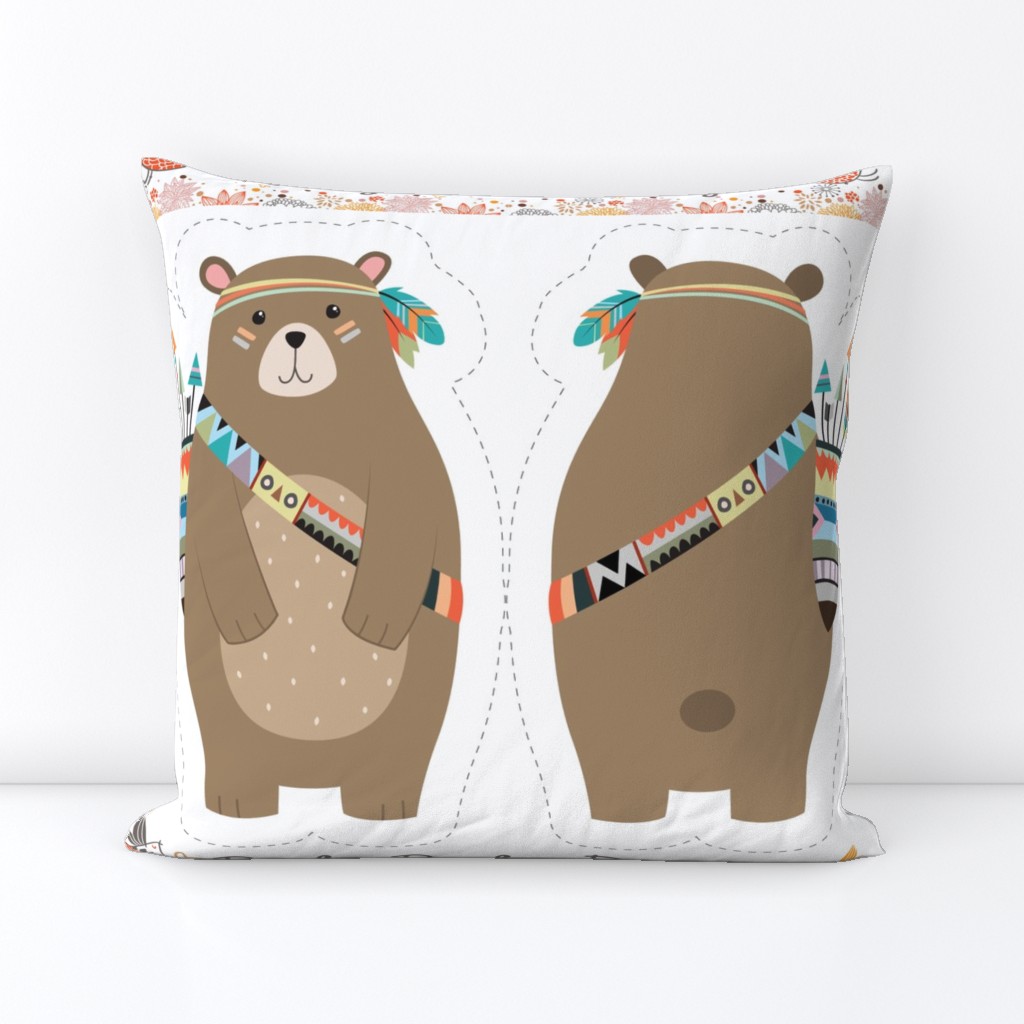 Cut and sew tribal woodland bear