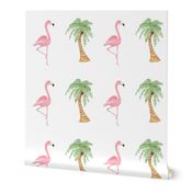 Cut and Sew Flamingo and Palm Tree Pillow or Plushie