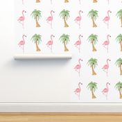 Cut and Sew Flamingo and Palm Tree Pillow or Plushie
