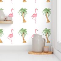 Cut and Sew Flamingo and Palm Tree Pillow or Plushie