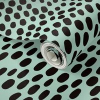 Animal dalmatian skin spots and dots scandinavian style design abstract circle black mint