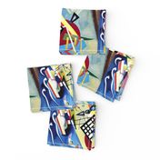 vintage retro Memphis  style 1980s 1990s abstract pop art confetti  kitsch colorful rainbow geometrical shapes Postmodernism 