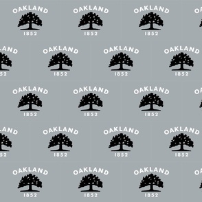 Oakland flag - grey, black and white