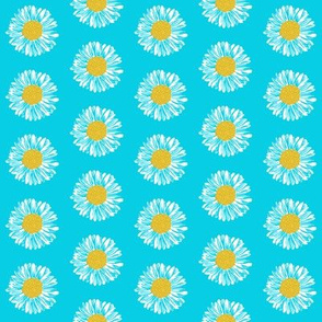 daisy flowers painted aqua turquoise girls flowers simple florals