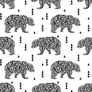 black and white geo bear bear kids nursery triangles geo boys