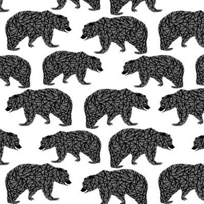geo bear geometric bear grey bear bears woodland forest geo 