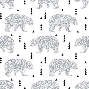 bear light grey boys nursery grey kids geo simple