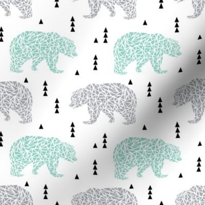 bear grey bear mint bear kids boys nursery boys mint and grey