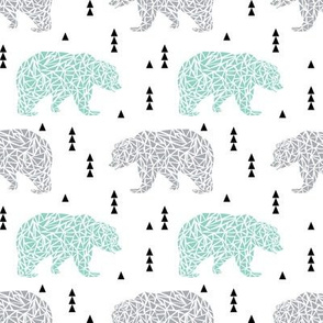 bear grey bear mint bear kids boys nursery boys mint and grey