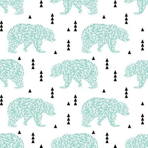 mint bear bear geo geometric triangles kids boys nursery 