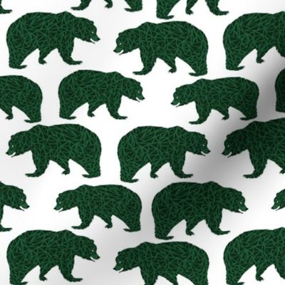 bear dark green boys bear fabric kids nursery bears