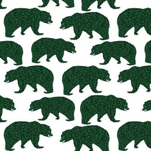 bear dark green boys bear fabric kids nursery bears