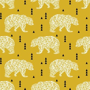 bear mustard geo bear geometric kids boys nursery