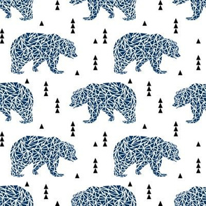 navy blue bear kids bears geo geometric boys nursery