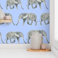 elephant watercolor watercolours elephants blue kids watercolors animals cute