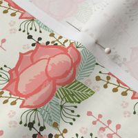 floral blossom girls nursery watercolor painted flowers vintage flower fabrics